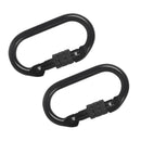 2pcs Rock Climbing Carabiners O Shape Screw Locking Gate Buckle Hooks for