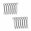 2 Pcs Black Metal Wave Wire Hoop Styling Flexible Headband Combs
