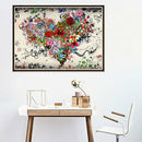 5D DIY Diamond Painting Heart Flowers Embroidery Cross Craft Stitch Home Decor