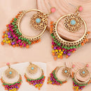 Women Boho Colorful Carving Hollow Ear Drop Dangle Beads Piercing Earring Deluxe