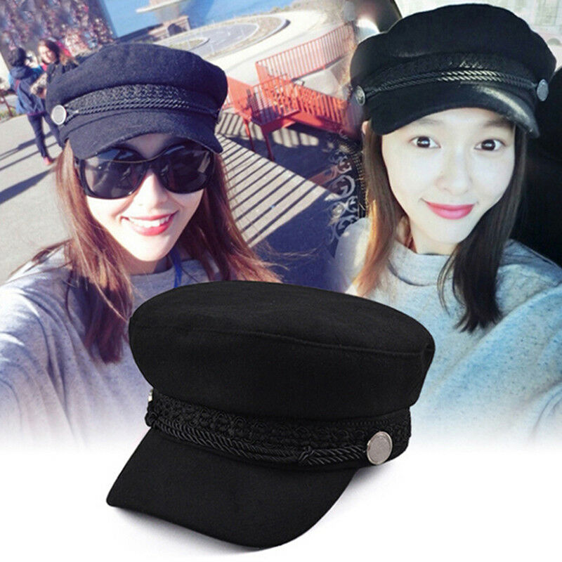 Ladies Womens Girls Wool Blend Baker Boy Peaked Cap Newsboy Hat Beret Fash laTEU