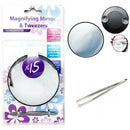 10x Magnifying Lighted Portable Elegant Travel Magnifying Makeup Mirror ZAW