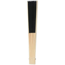 Black Silk Hand Fan Black Bamboo Ribs Hand Held Fan Personal Fan P9M3
