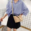 Woman Bag Fashion Open Weaving Solid Color Messenger Handbag Shoulder Women