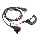 2Pin G-Shape Headset Earpiece Mic for Two Way Radio Security Walkie Talkie