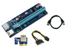 USB3.0 1x to16x Extender Riser PCI-E Express Card Adapter SATA 0.6m Power Cable