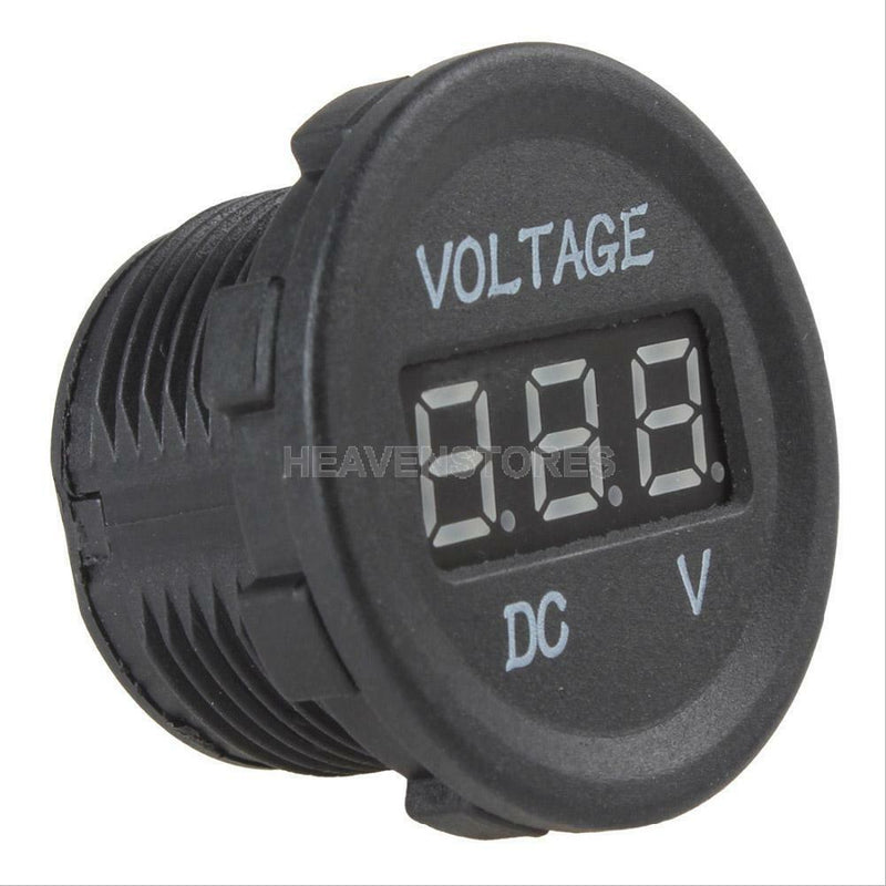 12V-24V Car Motorcycle LED DC Digital Display Voltmeter Meter Waterproof Blue