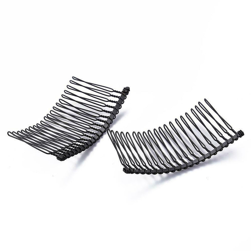 5pcs Fork Comb Fine Tooth Wedding Decoration Bride Hair Accessory (Black) A