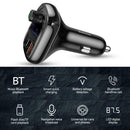 Bluetooth 5.0  Car Charger Adapter Dual USB Type-C TF Card 3 Ports Fast Charge