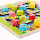 Kid Wooden Digital Traffic Maze Slide Toys Children Educational Puzzle Game