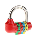 2 Pieces 4 Dial Letter Combination Padlock Travel Luggage Suitcase Lock Red