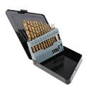 13Pcs M2 High Speed Steel Left Hand Twist Drill Bit Set with Nitride Coating