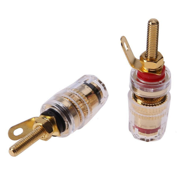 2pcs 4mm Brass Speaker Amplifier Binding Posts Terminals for Banana Plugs