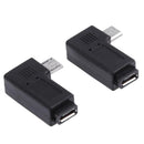 2pcs 90 Degree Micro USB Female to Micro USB Male Adapter Connector