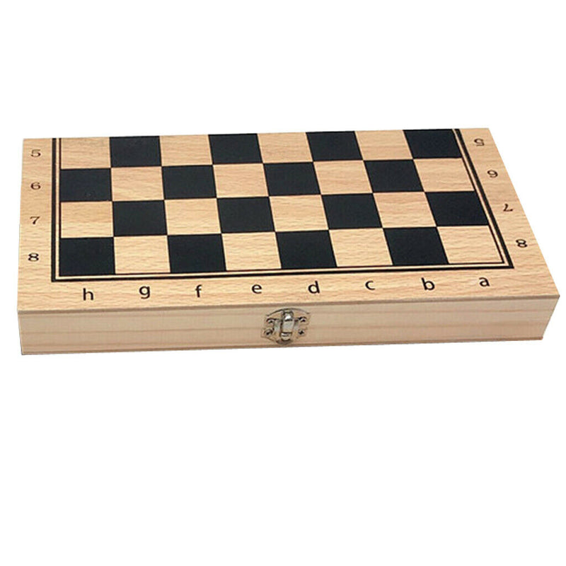 Folding Chess Board Wooden Chess Set 3 1 Board Game for Chess Lovers 29x29cm