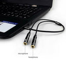 3.5mm Microphone Aux Cable 1 Male 2 Female Audio Cable for Laptop (Black) A
