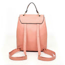 Leather Women Casual School Bags Shoulder Handbag Travel Backpacks (Pink)