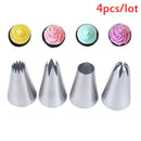 Stainless Steel Pastry Nozzle Set 4pcs Nozzle Baking Pastry Cake DecoratingSEAU