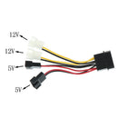 1Pcs 4Pin to 3Pin Fan Power Cable Adapter 12v*2 / 5v*2 for Cooling CPU BX