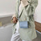 Leather Women Messenger Bag Mini Square Shoulder Satchel Handbags (Blue) A