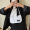 Casual Nylon Women Handbag Totes Female Zip Underarm Shoulder Bag (White)