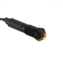 8mm 24V Car Motorcycle Metal Yellow LED Indicator Dash Light Lamp & 2 Wire