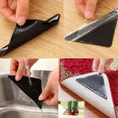 4Pcs/Set Silicone Bath Carpet Pad Anti-Slip Table Door Stick Floor Mat Rugs C9J8