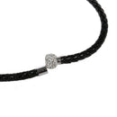 Womens Bracelet Woven Bracelet in Crystal Leather Black colour