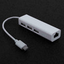 USB-C USB 3.1 Type C to USB RJ45 Ethernet Lan Adapter Hub Cable For Macbook J9J3