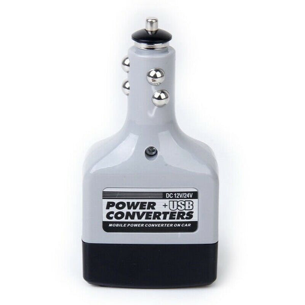 5W 500mA Car Charger Adapter DC 12V/24V to AC 100V-240V US/EU Plug Power Co V3F9