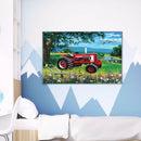 5D DIY Diamond Painting Field Car Full Round Rhinestone Home Art Picture