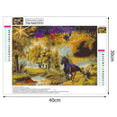 Horse DIY Full Drill Round Diamond Painting Embroidery Kits Needlework Set
