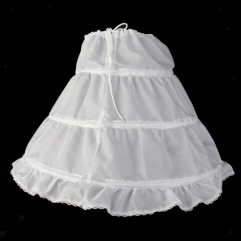 Bridesmaid Children Flowergirl Petticoat Little Gilrs Skirt Underskirt 2-14Y