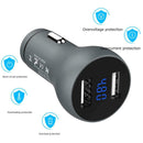 GS-C0065 5V 4.8A 2 USB Car Charger Digital Display Durable Mobile Power Adapter