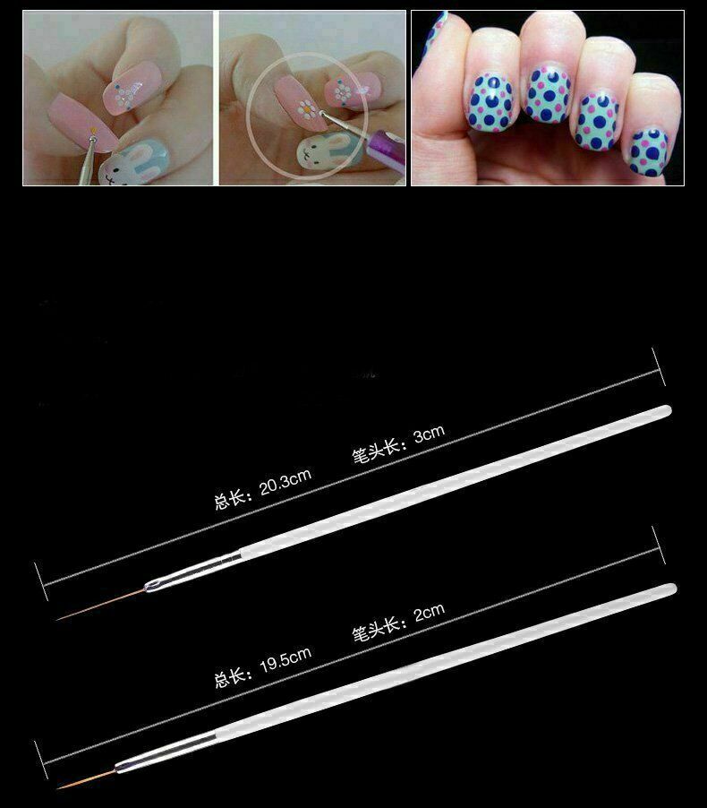 15X Nail Art UV Gel Design Brush Set  Painting Pen Manicure Tips Tackle Set S2Y4