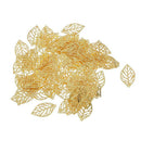 100Pcs Golden metal Pierced Tree Leaves for DIY