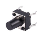 100 Pcs 6 x 6 x 9mm Tactile Tact Push Button Switch 4 Pin DIP