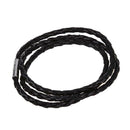Black PU Leather Interlaced Cuff Wristband Bracelet 0.15" HOT R6R9