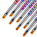 8pcs UV Gel Nail Art Brush Set Painting Pen Home Salon Manicure Tool Petal Shape