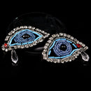 1Pair Rhinestone eye Beaded Patch for Clothing Sewing on Beading Applique BX