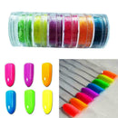 6Pcs/Set Luminous Fluorescent Powder Glow In The Dark Nail Art Decor For Wo Y7T9