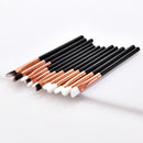 12pcs Flat Eyeshadow Lip Makeup Brushes Kit Eyebrow Brush Cosmetic Tool Set