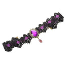 Fashion Jewelry Lace Jewelry Necklace Choker Rhinestone Necklace - purple