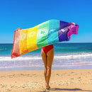 Hot Rainbow Beach Mat Mandala Blanket Wall Hanging Tapestry Stripe Yoga Tow Z4L6