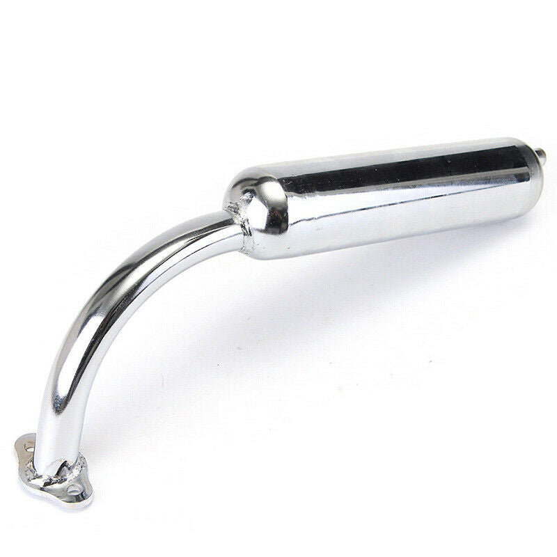 Chrome Muffler Exhaust Pipe 2-Stroke Motorized Bicycle Bike 49cc 60cc 66cc 80 BX