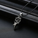 Fashion Hip Hop Flame Shape Pendant Leather Wax Cord Necklace Men Jewelry Gift