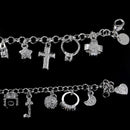 925 Plated Heart Cross Star Chain Fashion Bangle Bracelets