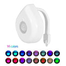 16 Colors RGB LED Toilet Bathroom Night Light Motion Activated Seat Sensor Lamp