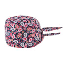 4x Adjustable Patterned Doctor Scrub Cap Beanie Cap Chemo Cap for Ponytail