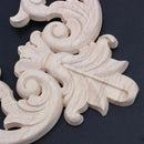20*20cm Rubber Wood Oak Carved Corner Onlay Applique Cabinet Unpainted